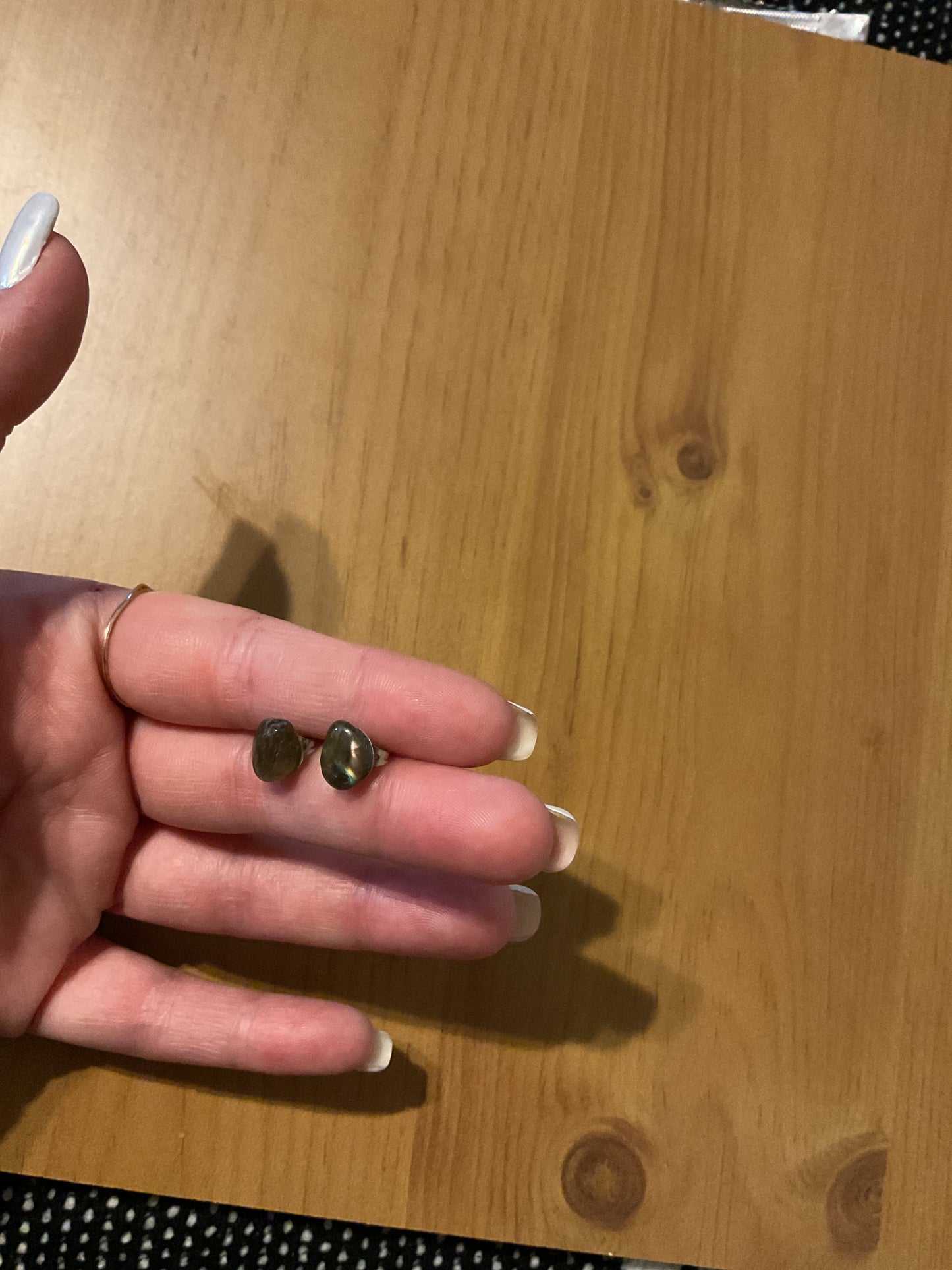 Handmade labradorite stud earrings