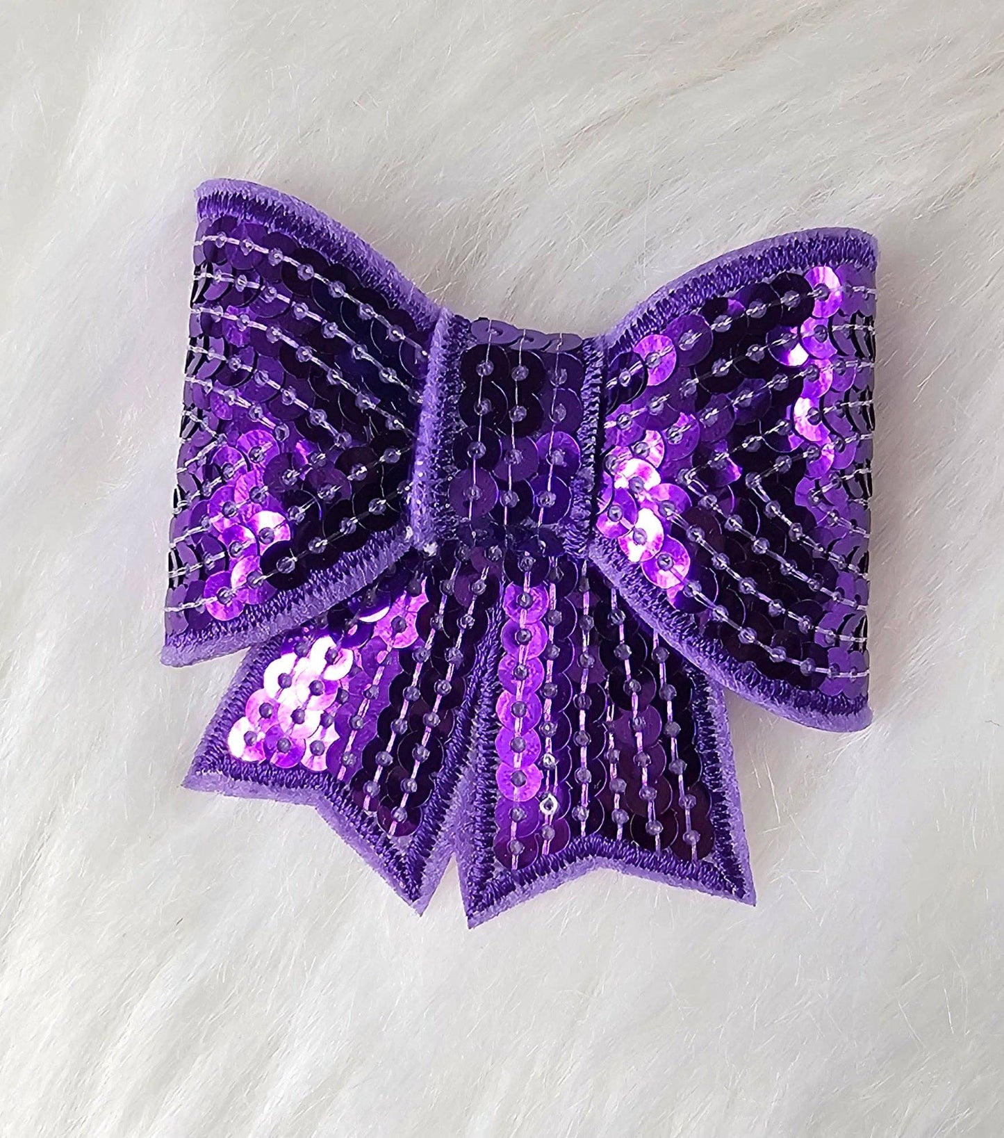 Scratch Decor - Small Sequin Bow Iron On Patch