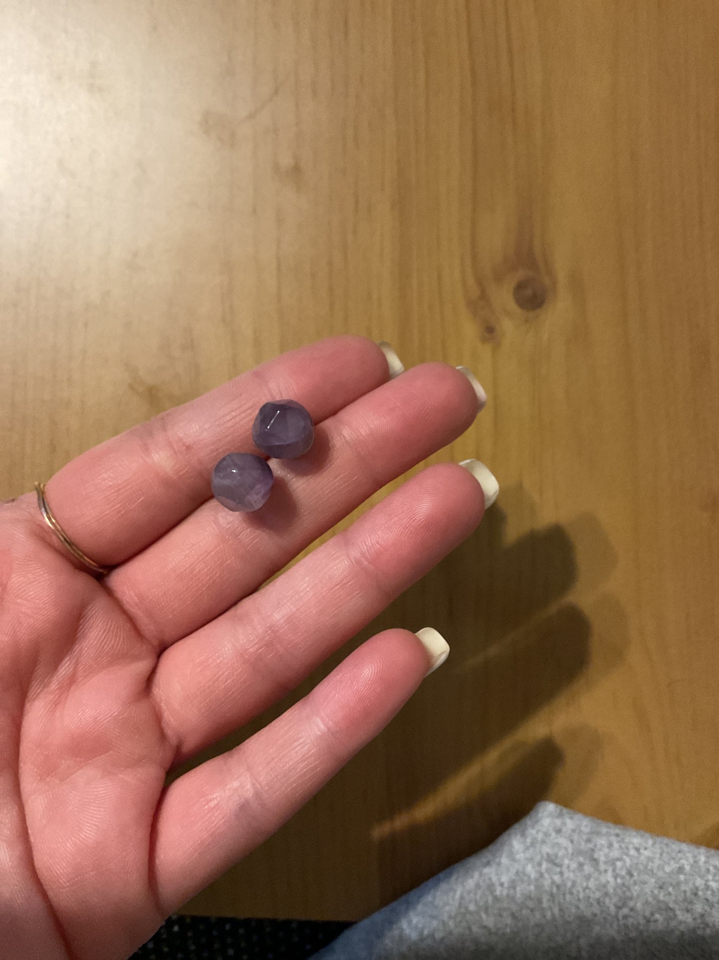 Handmade amethyst stud earrings