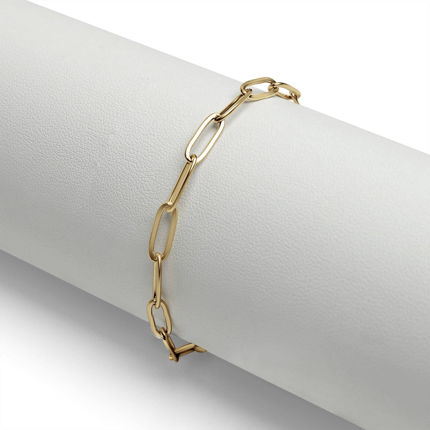 WJW - Stainless Steel Paperclip with Charm Keeper Chain Bracelet