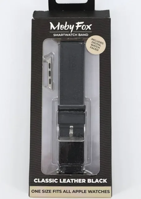 Moby Fox, smart watch band premium leather. One size fits all Apple watches.