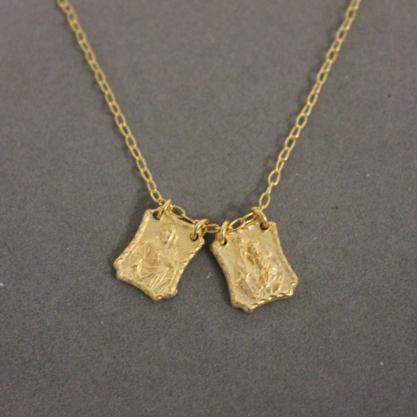 Weisinger Designs - 16-18" Gold-Plated Scapular Pendant Necklace