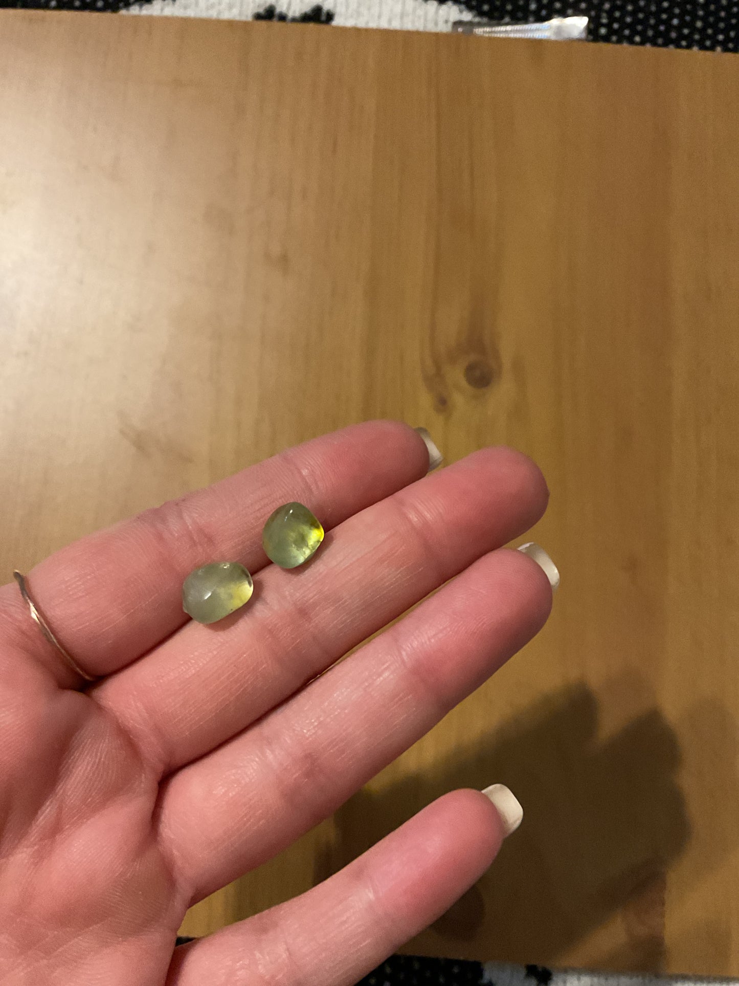 Handmade fluorite stud earrings