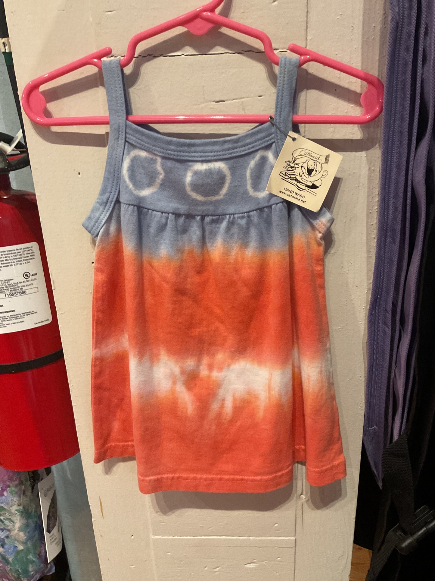 Catmaid kids tank tie dye blue,red
