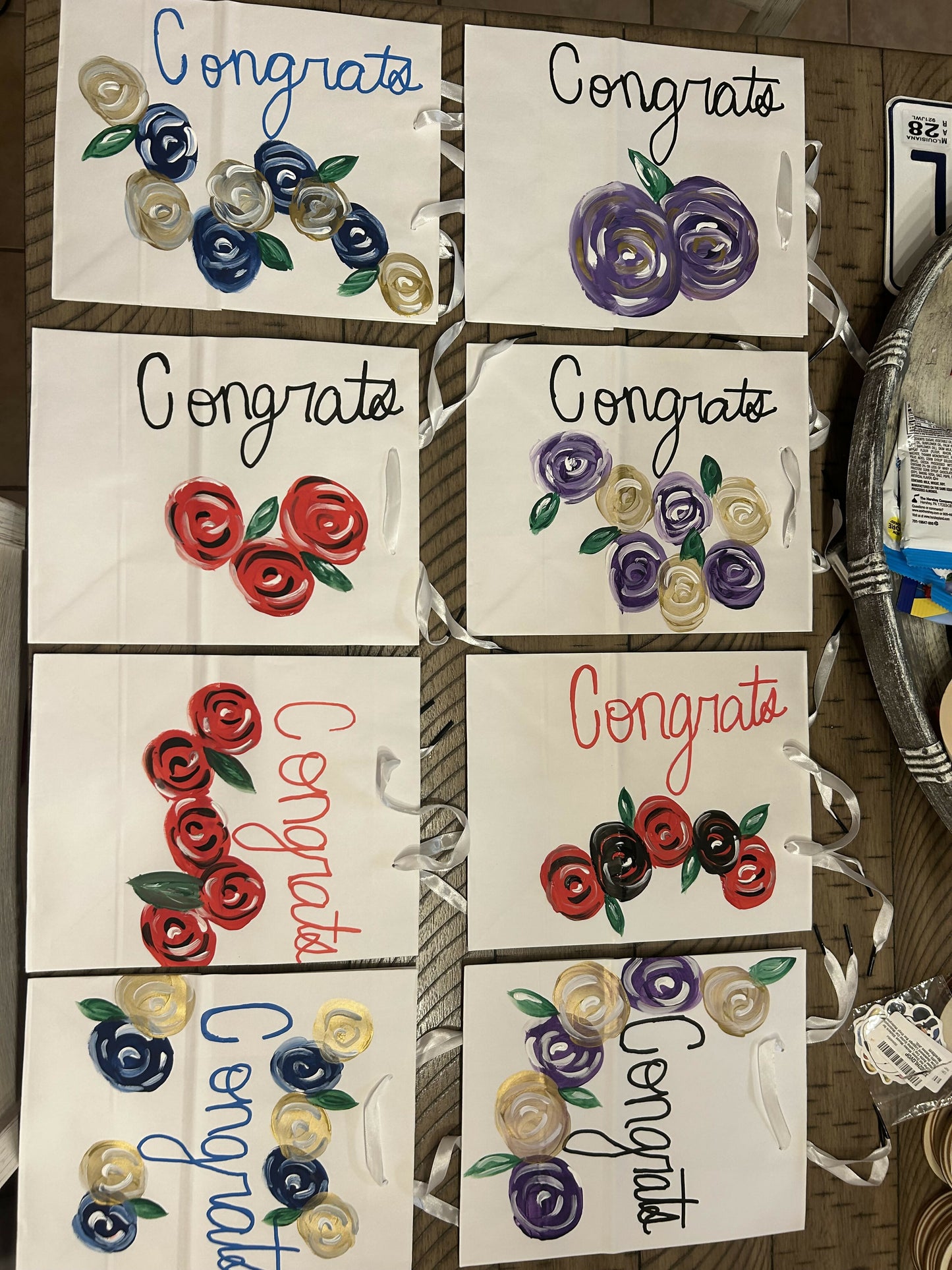 Small Rose graduation gift bags