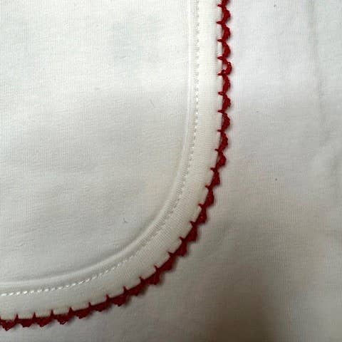 Zsa Zsa & LoLLi Monogram Blanks - Picot Trim/ Receiving Blanket Baby Gift, Embroidery, Mono