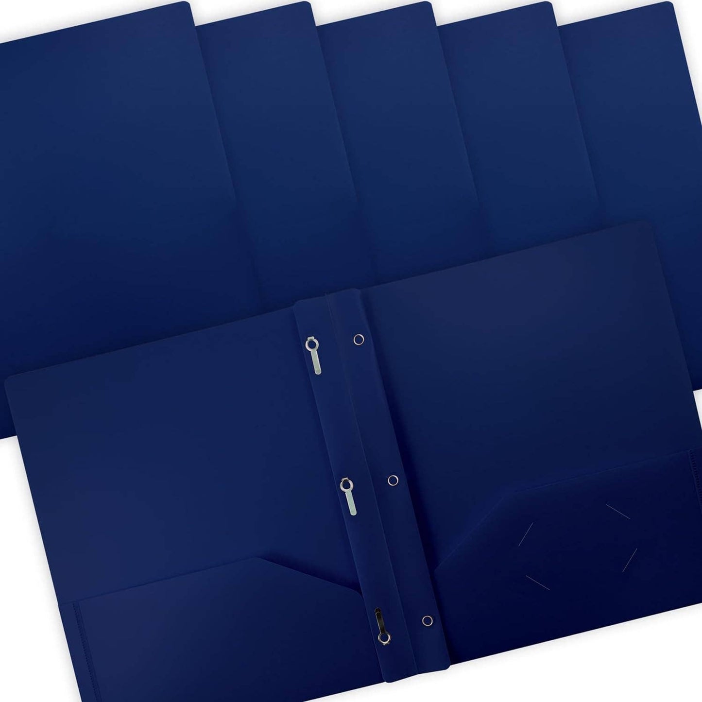 enday - Poly 2-Pockets Portfolio Solid Color With 3-Prong
