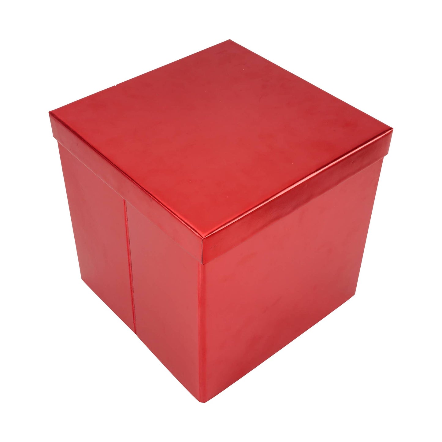 LA Ribbons Wholesale - 9"x 9"x 9" Collapsable Gift Box w/ Removable Lid | Matte Red