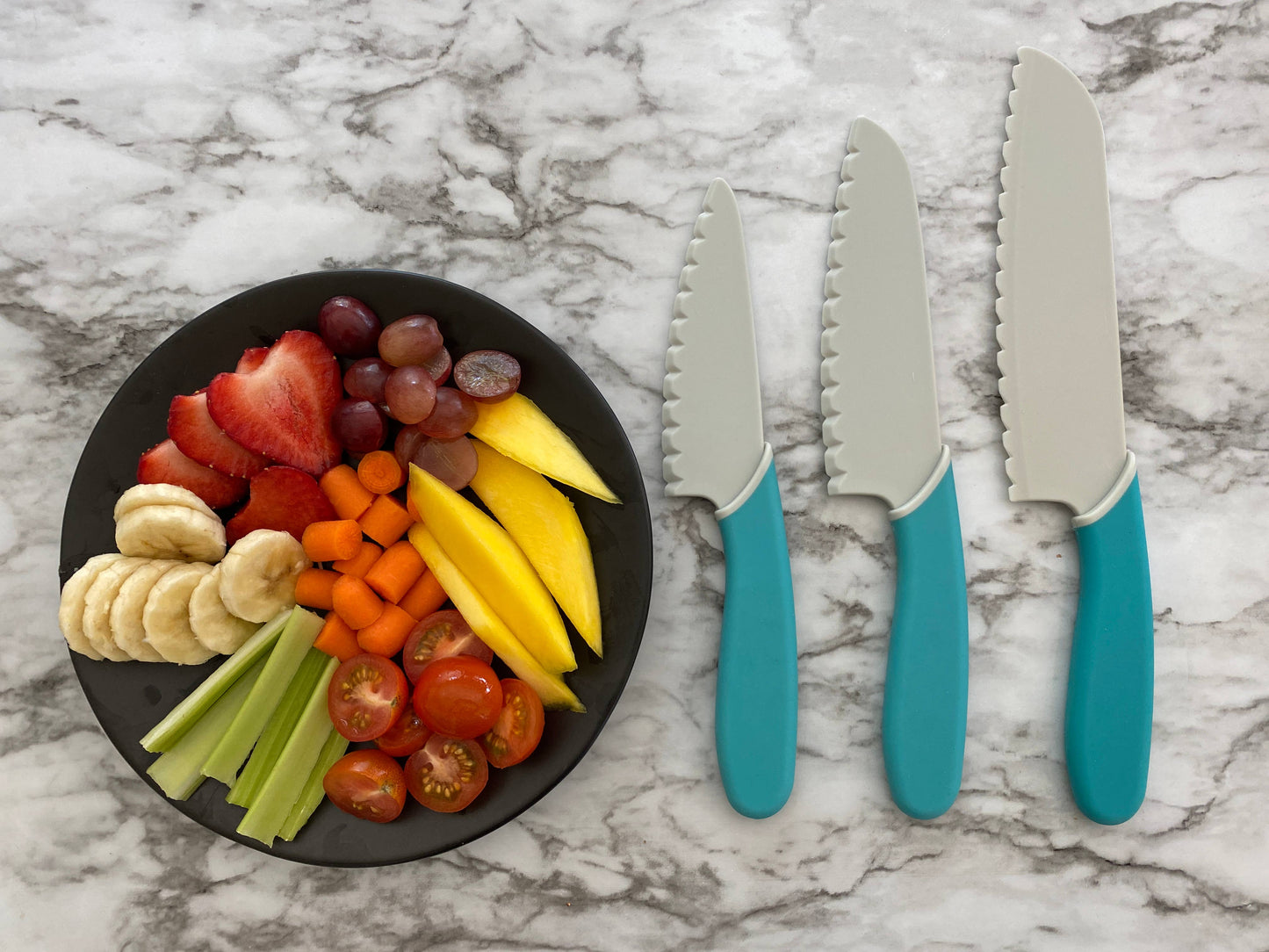 Handstand Kitchen - Chef’s Knife Set – 3pc Kid-Safe Nylon Knives
