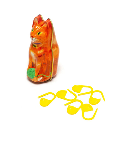 DEGEN - Orange Cat Tin - Stitch Markers