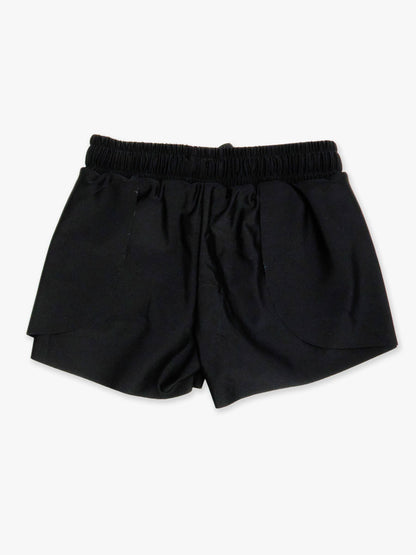 RuffleButts + RuggedButts - Girls Black Active Butterfly Shorts