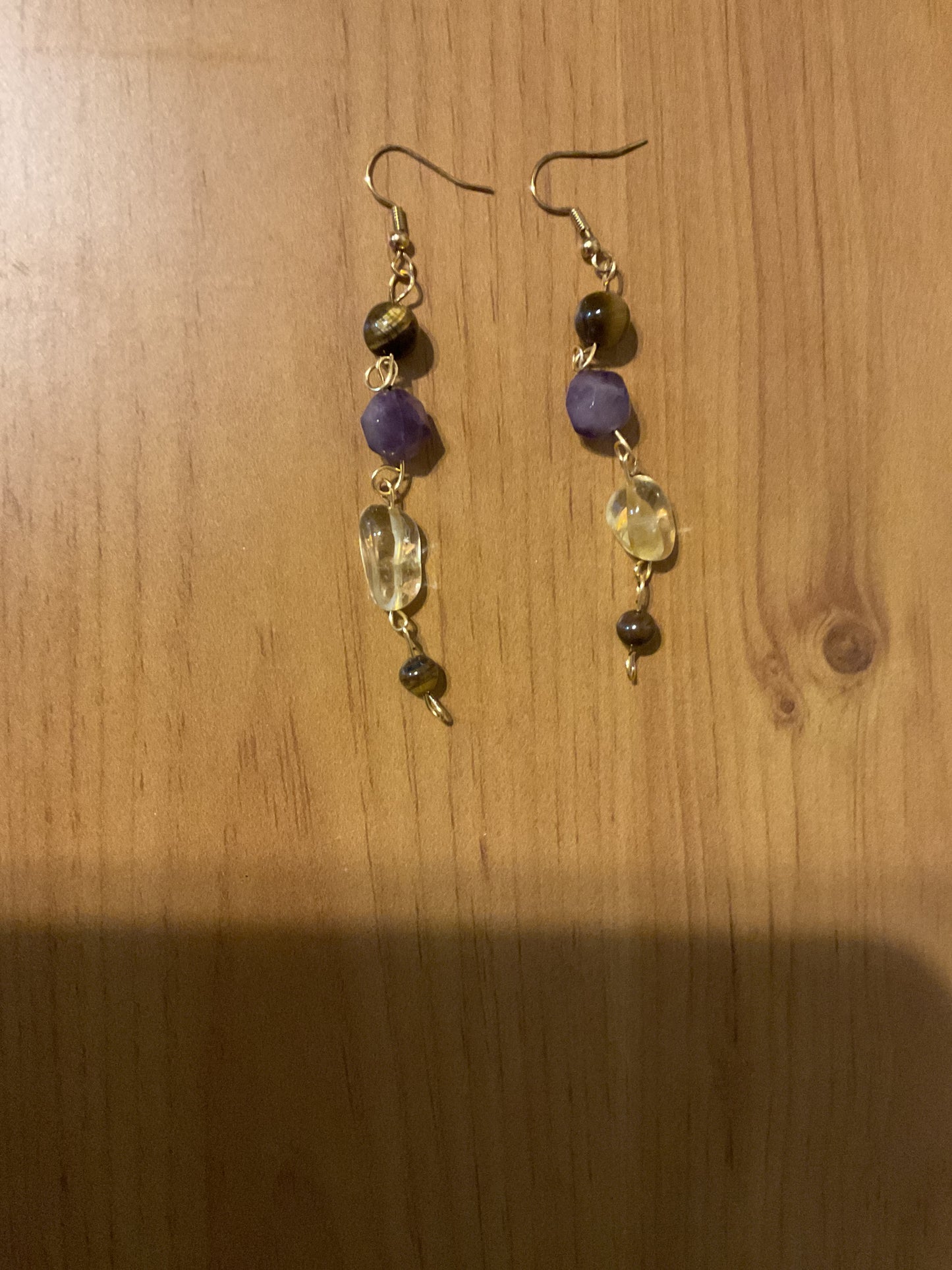 Handmade crystal dangling earrings