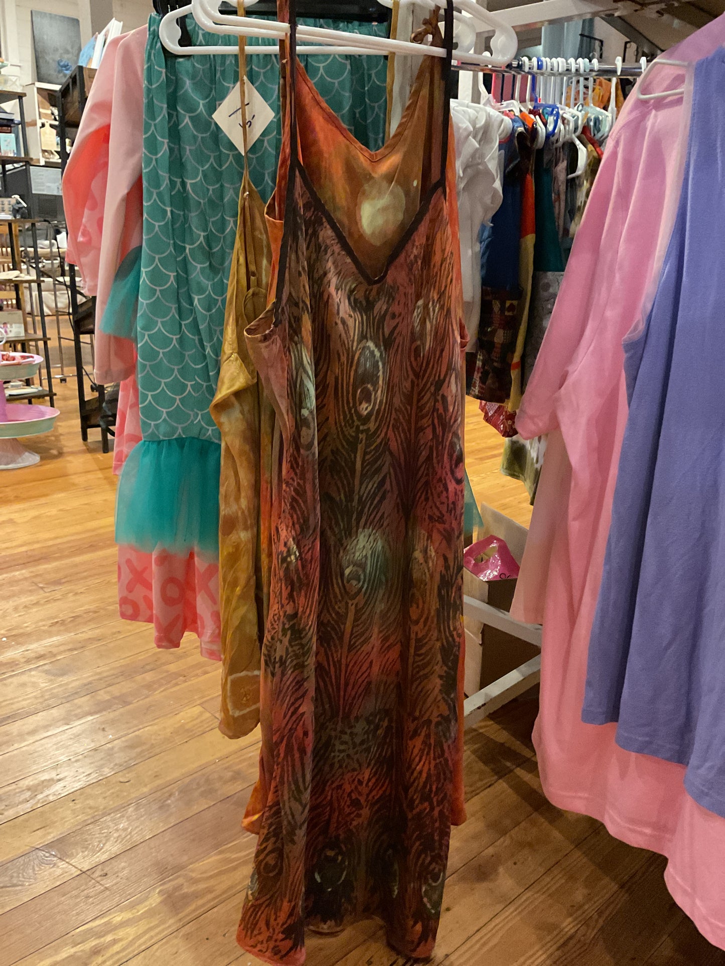 Catmaid multicolor tie dye silk dress short