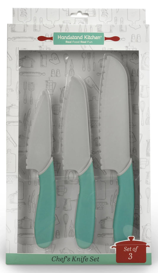 Handstand Kitchen - Chef’s Knife Set – 3pc Kid-Safe Nylon Knives