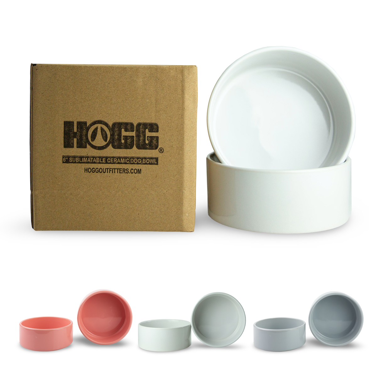 Hogg Outfitters - 6" SUBLIMATION CERAMIC DOG BOWL (2 PACK)