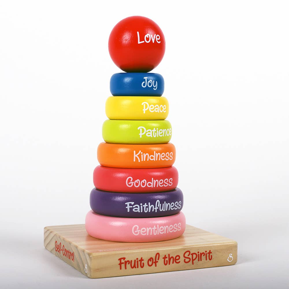 Swanson Christian Products - Wooden Puzzle - Stacking Rings - Fruit of the Spirit