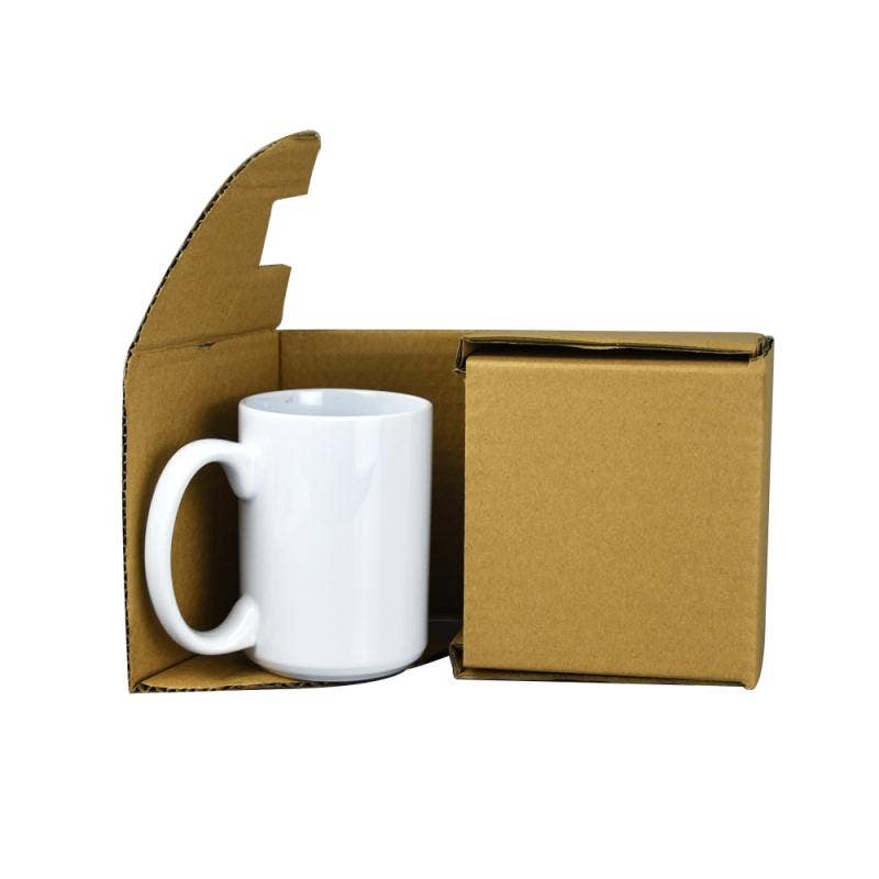 ARTONUSA - 15 OZ Sublimation Coated Blank Mug with Brown Mail Order Box