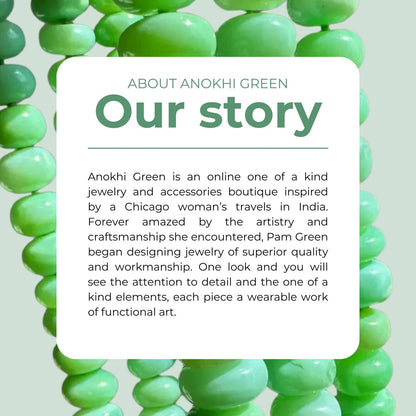 Anokhi Green | Handmade Gemstone Jewelry - Carnelian Necklace | Orange Ombre Beads | Gifts for Women
