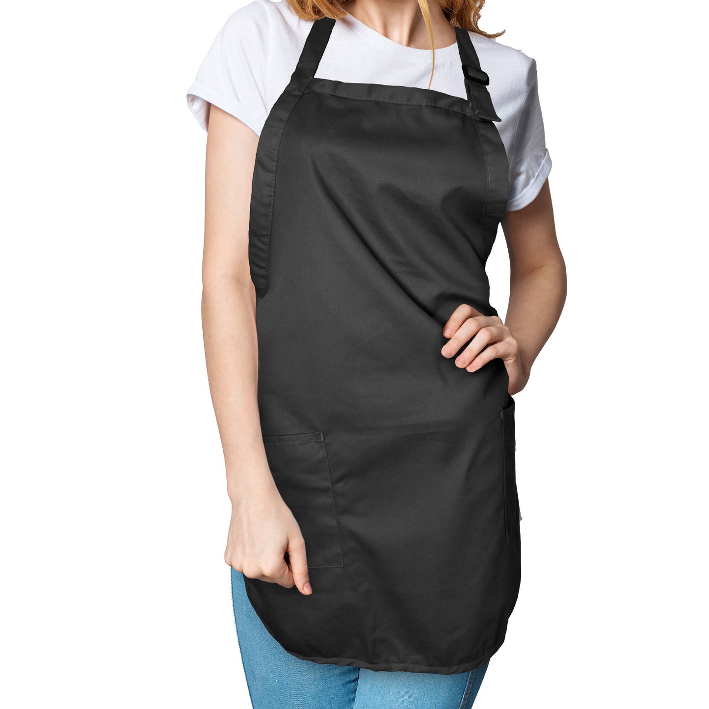 Dalix - DALIX Apron Restaurant Home Spun Poly Cotton 2 Pockets
