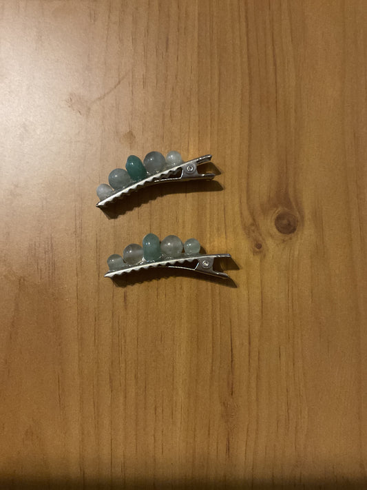 Handmade crystal metal hair clips