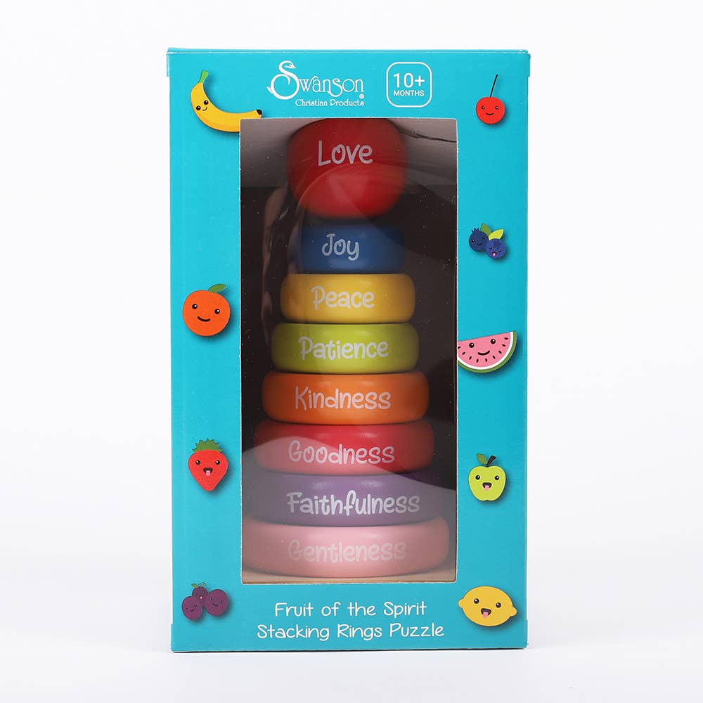 Swanson Christian Products - Wooden Puzzle - Stacking Rings - Fruit of the Spirit