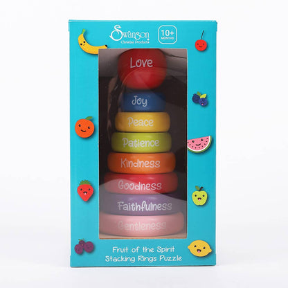Swanson Christian Products - Wooden Puzzle - Stacking Rings - Fruit of the Spirit