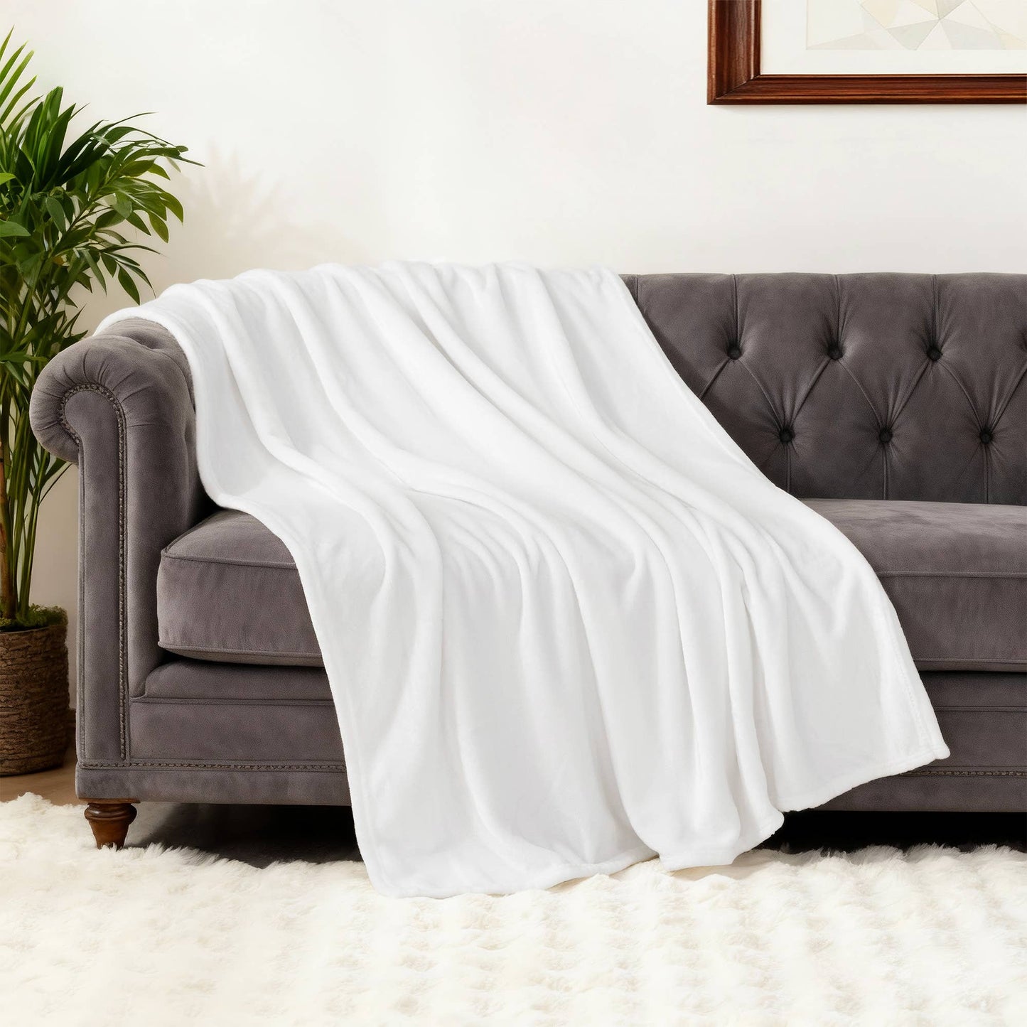Awesome Home - Ultra Soft Cozy Fleece Throw Blanket, 50"Wx60"L