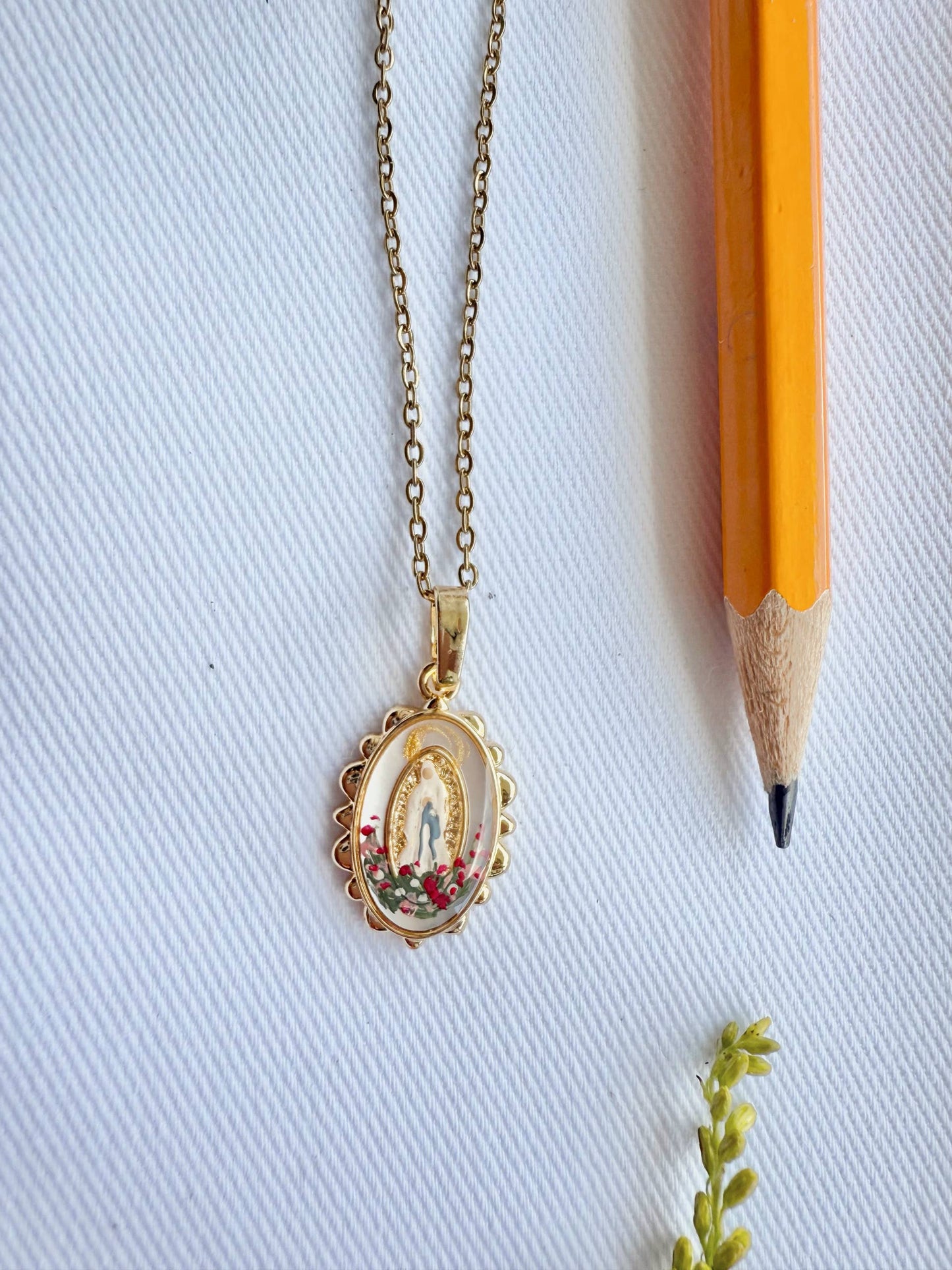 Harleigh Leonards Designs - Dainty Our Lady of Lourdes Necklace