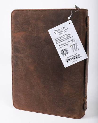 Swanson Christian Products - Bible Cover - Buffalo Leather - Cross - L