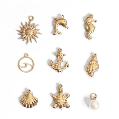 WJW - 18K Gold PVD Stainless Steel Dolphin Charm