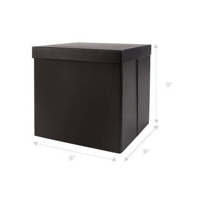 LA Ribbons Wholesale - 9"x 9"x 9" Collapsable Gift Box w/ Removable Lid | Matte Black