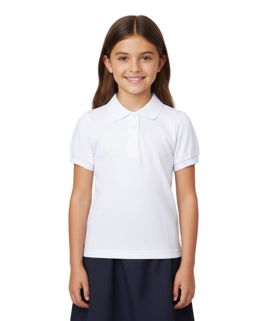 Unik - Girl's Uniform Polo Shirt Short Sleeve Size 5-18 White