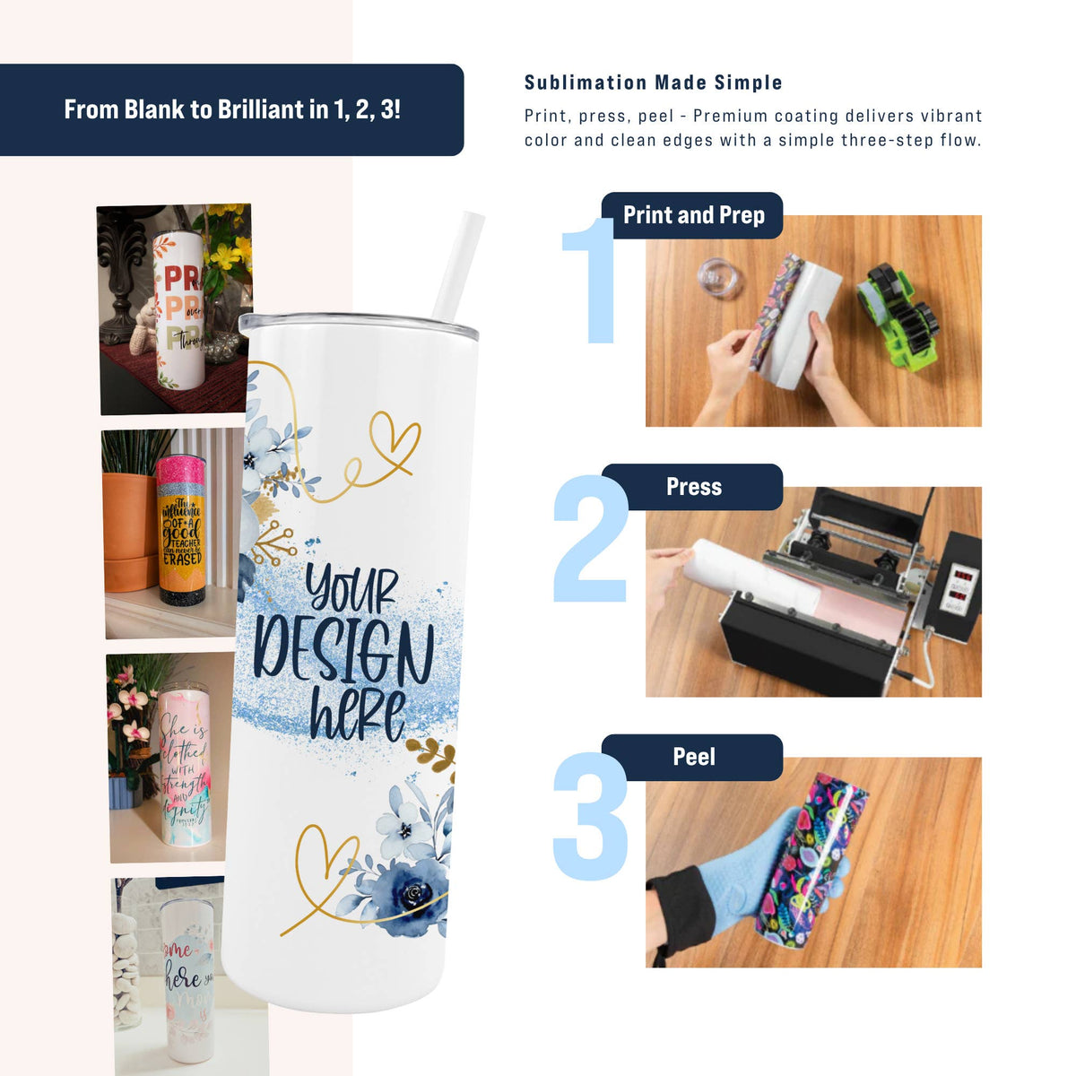 Hogg Outfitters - 20oz SUBLIMATION SKINNY GLOW BUNDLE (9 UNITS)