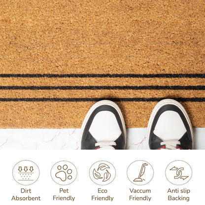 The Fine Living Company - Basic Stripe Coir Door mat - 17X30"(43x76cm) large