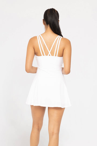 Mono B - CRISS-CROSS SQUARE NECKLINE ACTIVE DRESS