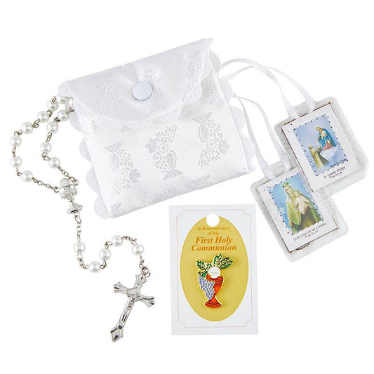Christian Brands Catholic - First Comm Kit Glass Rsry Girl