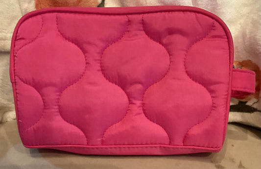 Tartan Twine makeup bag pink quilted