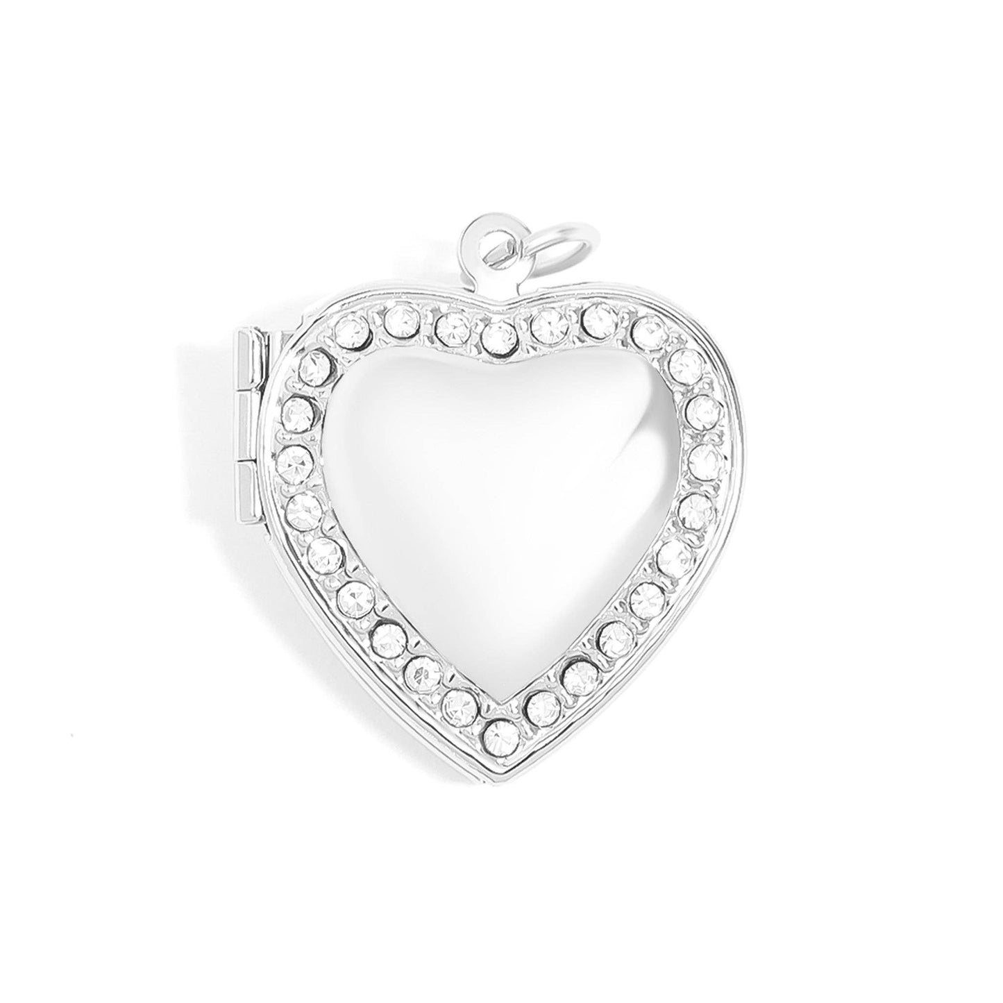 WJW - 18K Gold PVD Stainless Steel Heart Locket with Stones