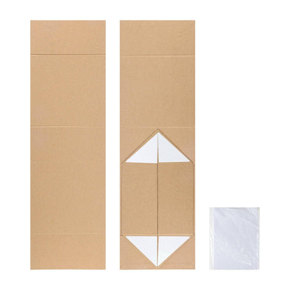 LA Ribbons Wholesale - 8" x 8" x 4" Collapsable Gift Box w/ Magnetic Square Flap Lid | Kraft