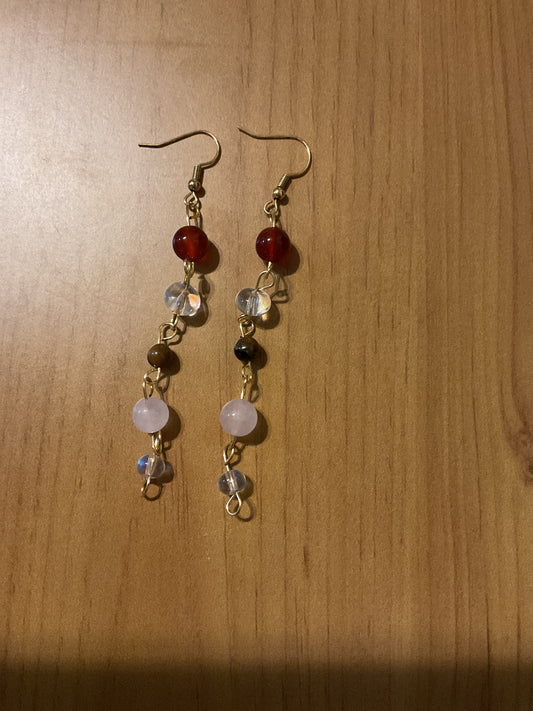 Handmade crystal dangling earrings
