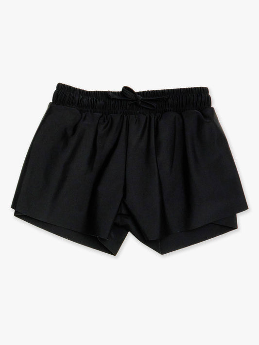 RuffleButts + RuggedButts - Girls Black Active Butterfly Shorts
