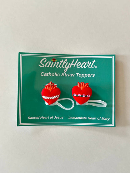 Saintly Heart LLC - Catholic Straw Toppers: Holy Hearts (a 2 pack!)