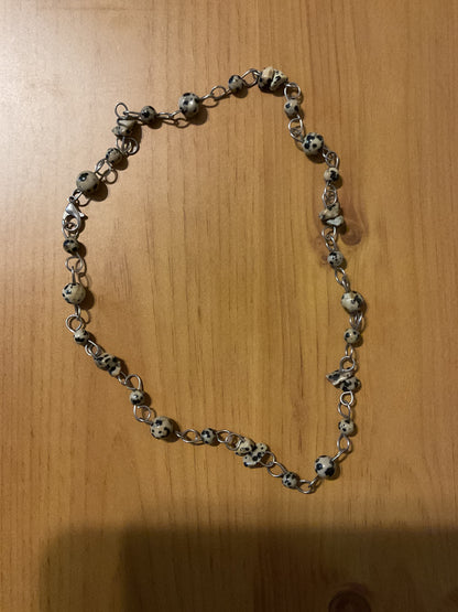 Handmade Dalmatian jasper necklace