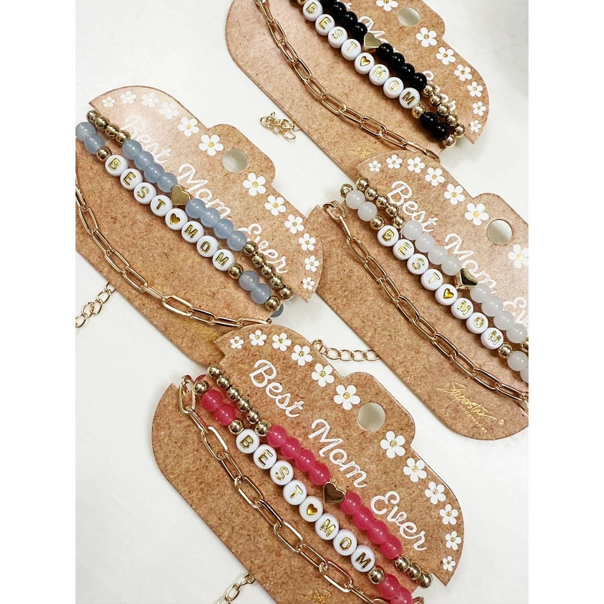 Love and Repeat - Best Mom Bead And Chain Bracelet