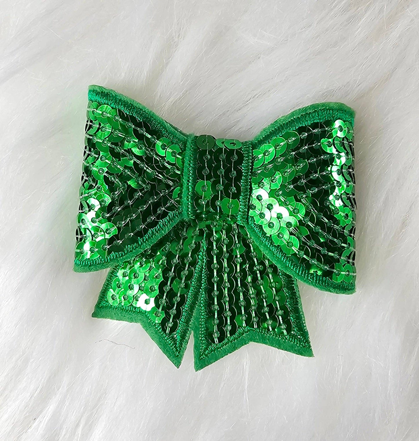 Scratch Decor - Small Sequin Bow Iron On Patch