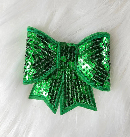 Scratch Decor - Small Sequin Bow Iron On Patch