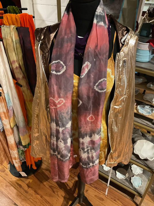 Catmaid pink,purple silk scarf