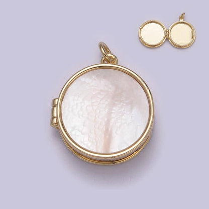 Aim Eternal - Pearl Locket Charm Necklace 14k Gold Filled Round Locket for Photo Necklace • Pearl Jewelry Supply W-192