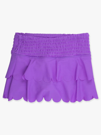RuffleButts + RuggedButts - Girls Neon Purple Active Tiered Flare Skort