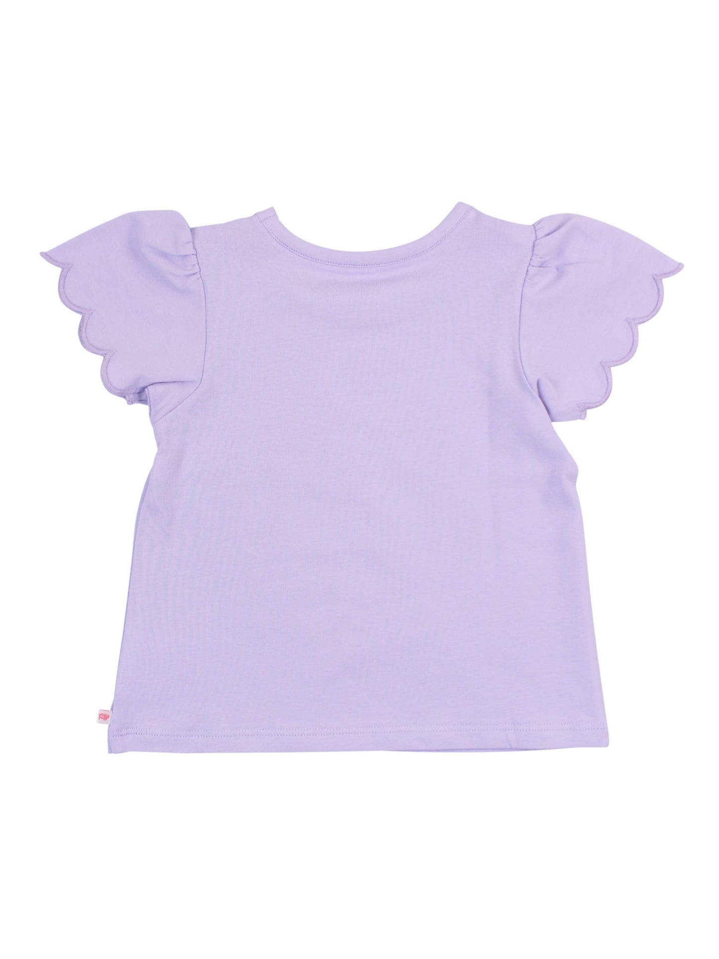 RuffleButts + RuggedButts - Girls Lavender Knit Short Sleeve Scallop Tee